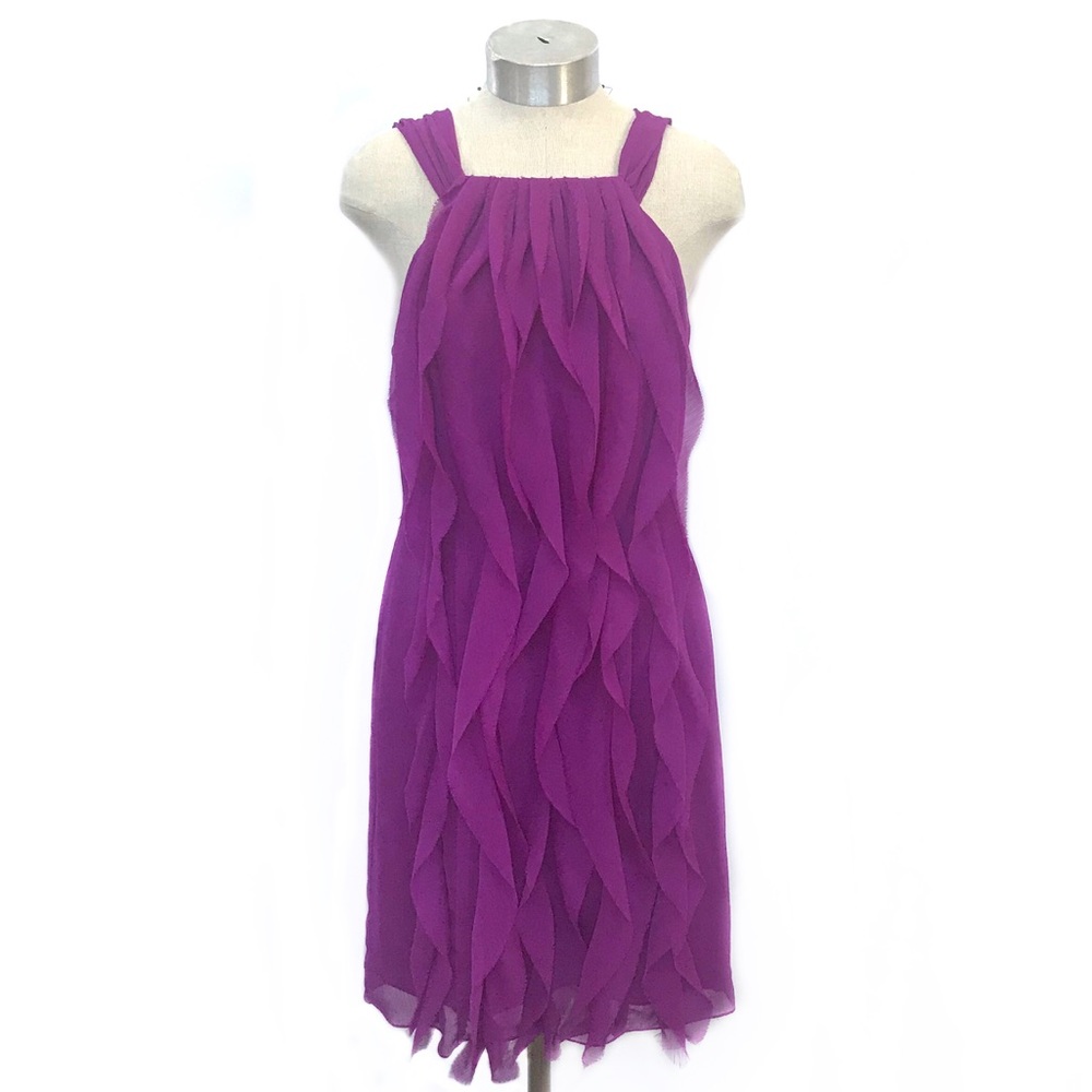 WHITE by VERA WANG Purple Chiffon Sleeveless Dress